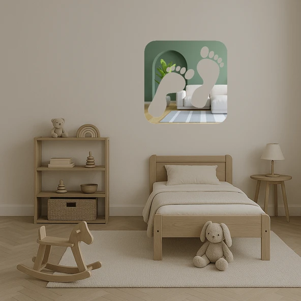 Ayak İzi Tasarımlı Dekoratif Aynalı Tablo - Resim 4