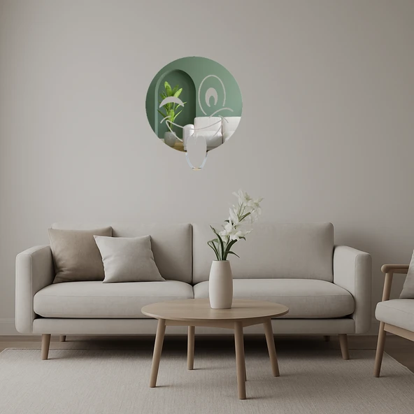 Dil Çıkaran Göz Kırpan Emoji  Dekoratif Aynalı Tablo ürün görseli