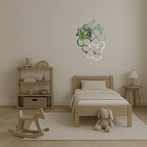 Üzüm Desenli Dekoratif Duvar Aynalı Tablosu - Resim 4