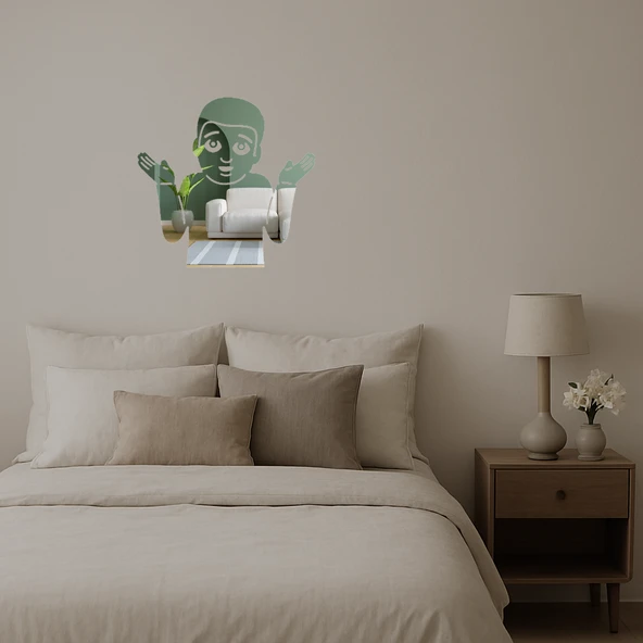 Omuz Silken Erkek Çocuk Emoji Dekoratif Aynalı Tablo ürün görseli