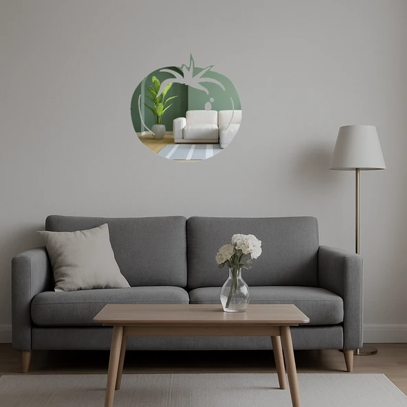 Taze Domates Motifli  Dekoratif Duvar Aynalı Tablosu - Resim 4