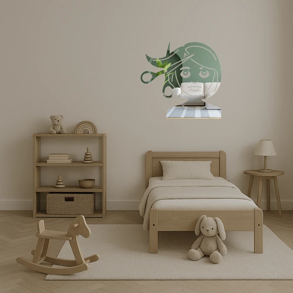 Saç Kesimi Yapan Kadın Emoji Aynalı Tablosu - Resim 4