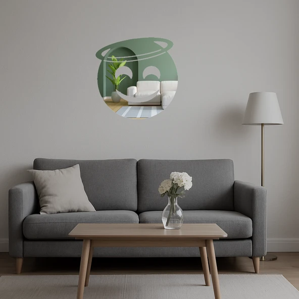 Melek Yüzlü Gülümseme Dekoratif Aynalı Tablo - 3mm - Resim 5