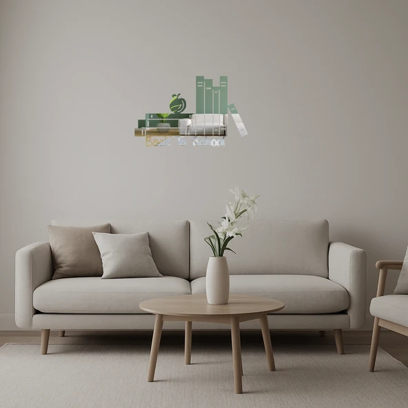 Okula Dönüş Kitapları Temalı  Dekoratif Aynalı Tablo ürün görseli