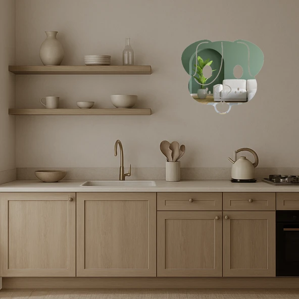 Köpek Yüzü Emoji Dekoratif Aynalı Tablo - Resim 3