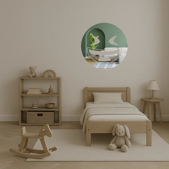 Göz Kısmış Gülümseyen Yüz  Aynalı Tablo - Resim 4