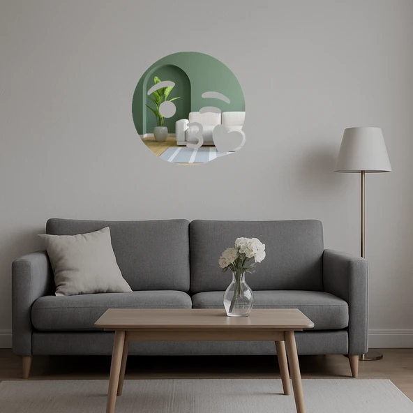 Öpücük Gönderen Yüz İfadeli Dekoratif Aynalı Tablo - Resim 5