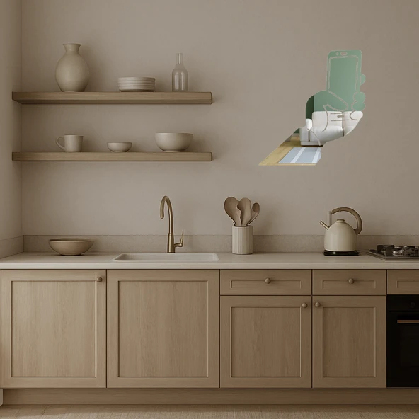 Selfie Çeken Karakterler Eğlenceli Duvar Aynalı Tablosu - Resim 3