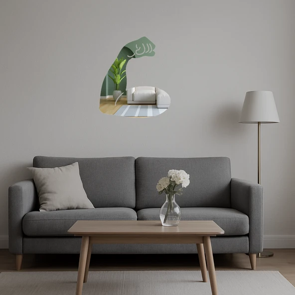 Kaslı Biceps Tasarımlı Dekoratif Aynalı Tablo - Resim 5