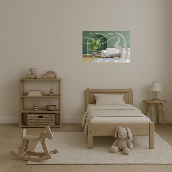 Modern Yüzler İllüstrasyonu Dekoratif Aynalı Tablo - Resim 4