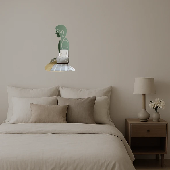 Diz Çöken Figür Dekoratif Aynalı Tablo - Resim 2