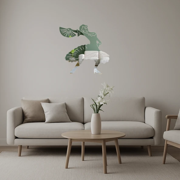 Dans Eden Emoji Kadın Dekoratif Aynalı Tablo ürün görseli