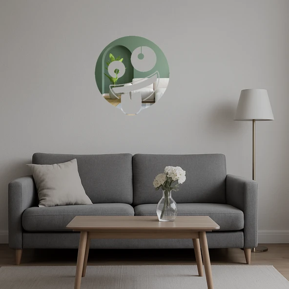 Çılgın Yüz Emoji  Dekoratif Aynalı Tablo - Resim 5