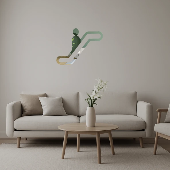 Minimalist Asansör İkonu Aynalı Tablo ürün görseli