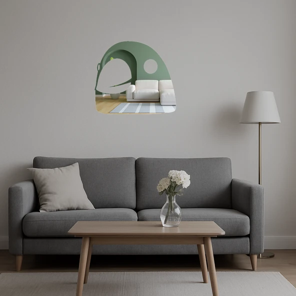 Kuş Yüzü Motifli  Dekoratif Aynalı Tablo - Resim 5