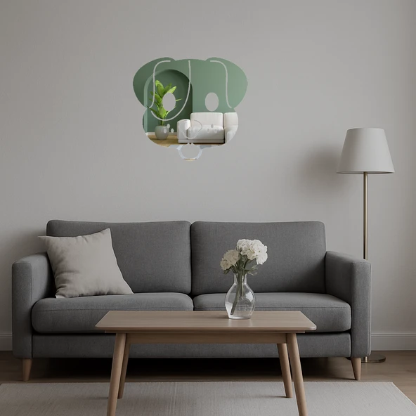 Köpek Yüzü Emoji Dekoratif Aynalı Tablo - Resim 5