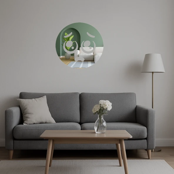 Üzgün Emoji Dekoratif Aynalı Tablo - Resim 5