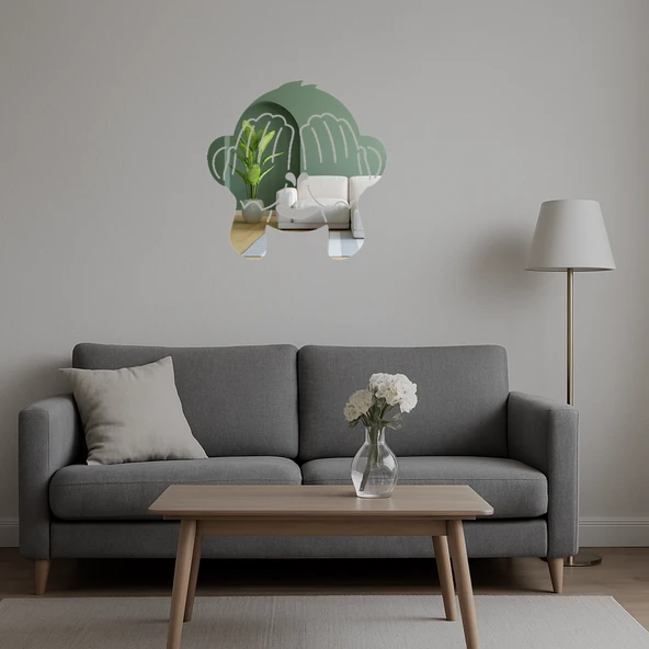 Görmedim Maymun Emoji Dekoratif Aynalı Tablo - Resim 2