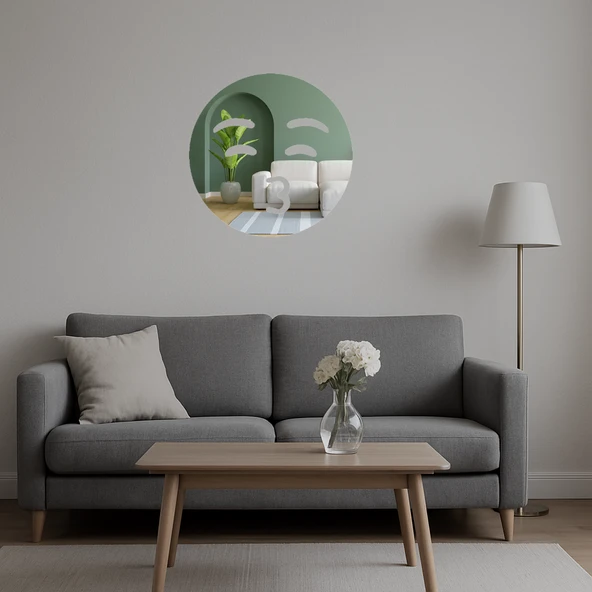 Gözleri Kapalı Öpücük Yollayan Yüz  Aynalı Tablo - Resim 4