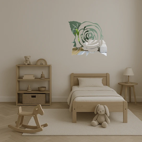 Minimalist Çiçek Tasarımlı Dekoratif Aynalı Tablo - Resim 4