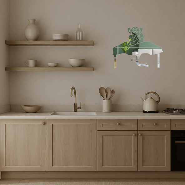 Masada Oturan Kız Dekoratif Aynalı Tablo - Resim 3