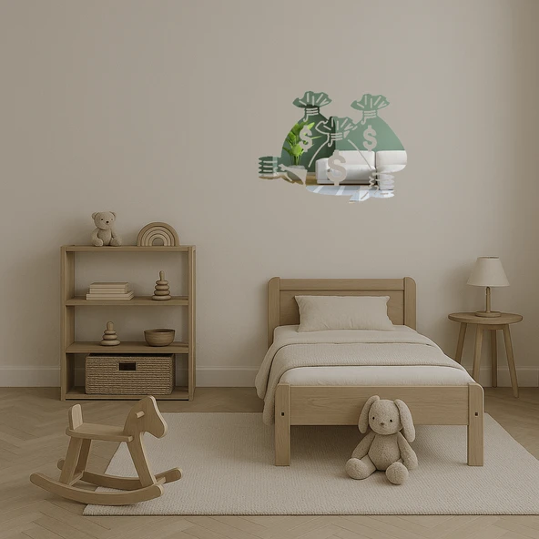 Para Çantaları Tasarımı İç Mekan Dekoratif Aynalı Tablo - Resim 4