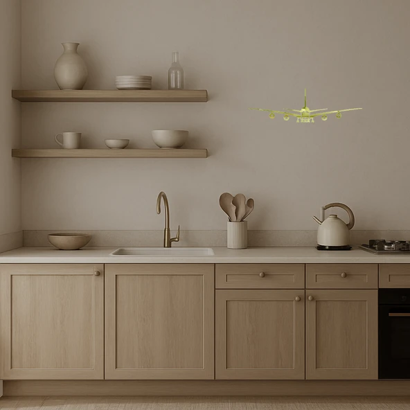 Sanatsal Uçak Duvar Dekorasyonu - Resim 3