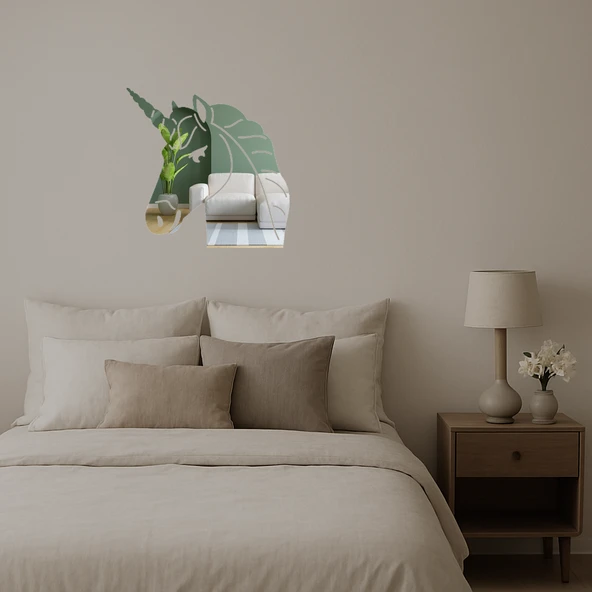 Unicorn Yüzü Dekoratif Aynalı Tablo - Resim 2