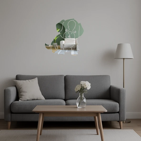 Üzgün Köpek Dekoratif Duvar Aynalı Tablosu - Resim 5