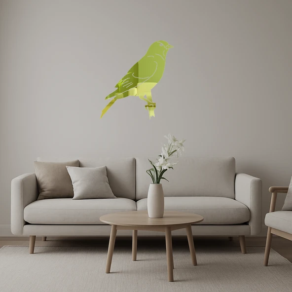 Kuzey Amerika Kuşu  Sanatsal Altın Aynalı Tablo ürün görseli