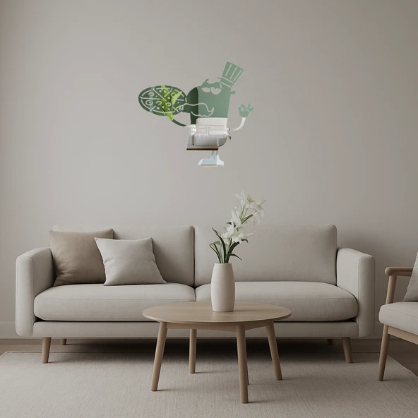 Büyük Bıyıklı Pizza Şefi Aynalı Tablosu ürün görseli