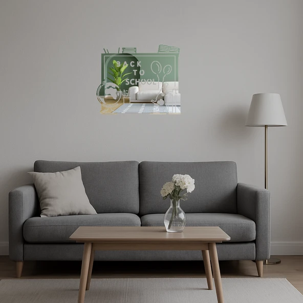 Okula Dönüş Tahtası Dekoratif Aynalı Tablo - Resim 5