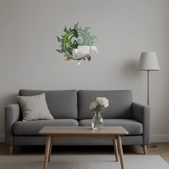 Geniş Gözlü Mutlu Güneş Aynalı Tablosu - Resim 5