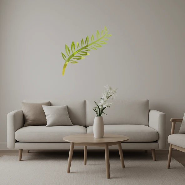 Zeytin Dalı Motifli Dekoratif Altın Aynalı Tablo ürün görseli