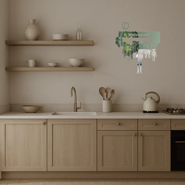 Karşılama ve Balonlar Dekoratif Aynalı Tablo - Resim 4