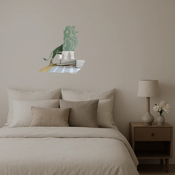 Aslan Kral Simba Dekoratif  Aynalı Tablo - Resim 3