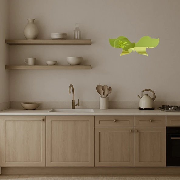 Estetik Kelebek Dizaynlı  Altın Aynalı Tablo - Resim 4