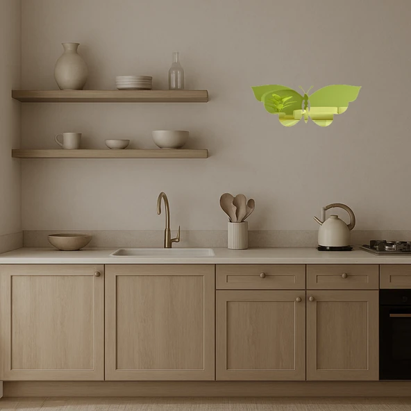 Soyut Kelebek Desenli  Dekor - Resim 4