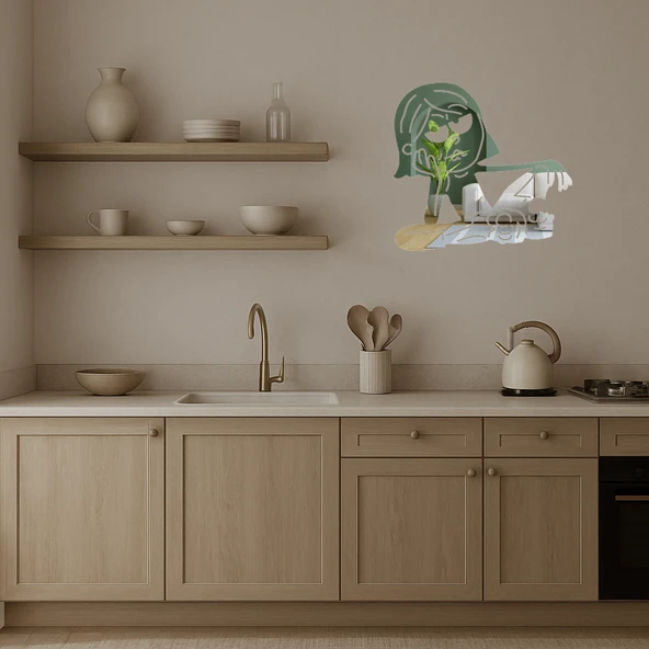 Tembel Kız Dekoratif Aynalı Tablo - Resim 3