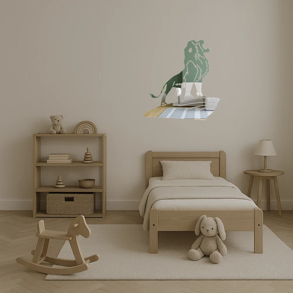 Aslan Kral Simba Dekoratif  Aynalı Tablo - Resim 4