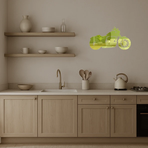 Dinamik Motorcu Tasarımlı  İç Mekan Altın Aynalı Tablosu - Resim 3