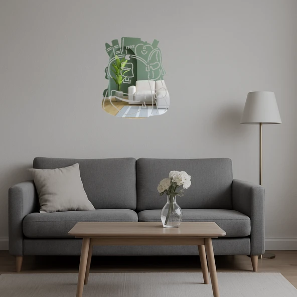 Üzeri Okul Çantası Temalı Dekoratif Aynalı Tablo - Resim 2