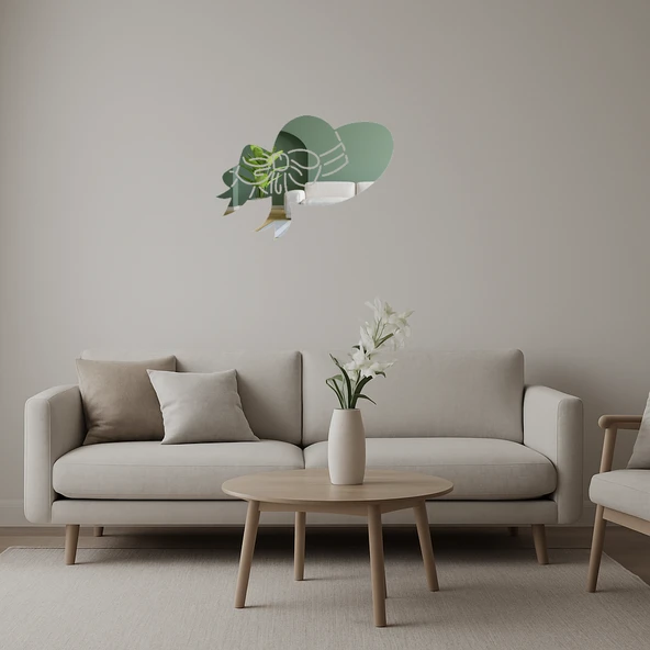 Zarif Kadın Şapkası Tasarımlı  Aynalı Tablo ürün görseli