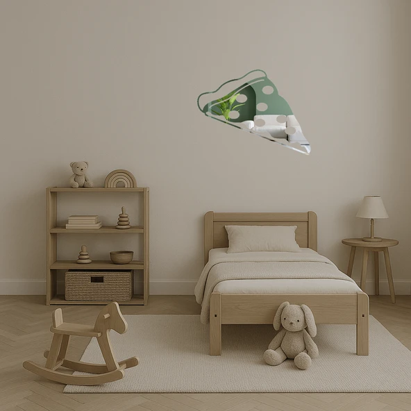 Sanatsal Pizza Dilimi Dekoratif Aynalı Tablo - Resim 4