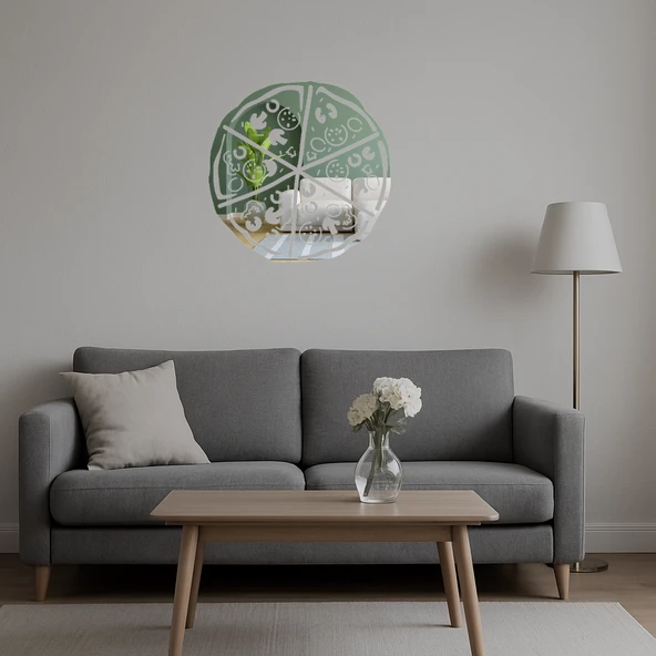 Mantar ve Domatesli Pizza Dekor Aynalı Tablosu - Resim 5