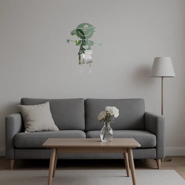 Okul Çocuğu Temalı Dekoratif  Aynalı Tablo - Resim 5