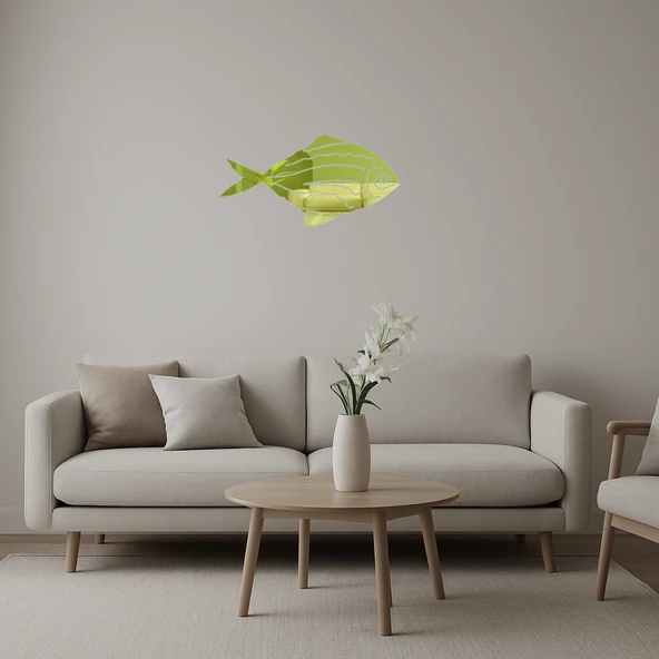 Okyanus ve Deniz Yaşamı Konseptli Dekoratif  Altın Aynalı Tablo ürün görseli