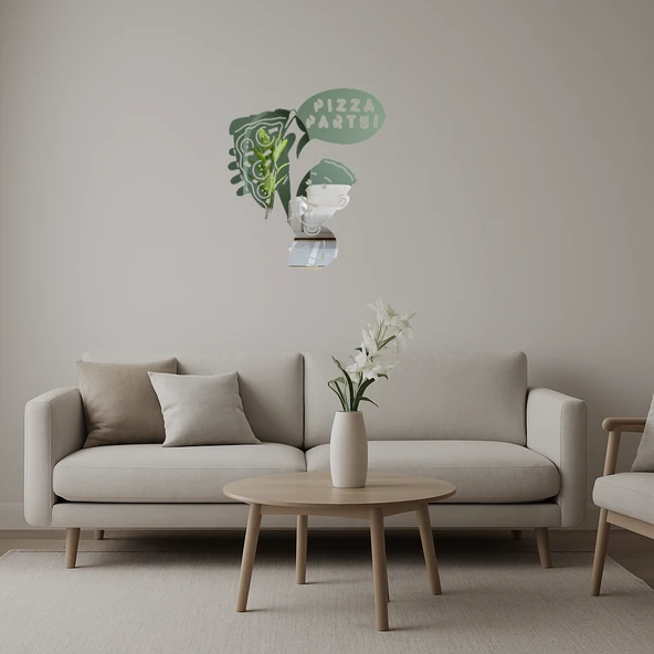 Pizza Partisi Yapan Çocuklar Aynalı Tablosu ürün görseli