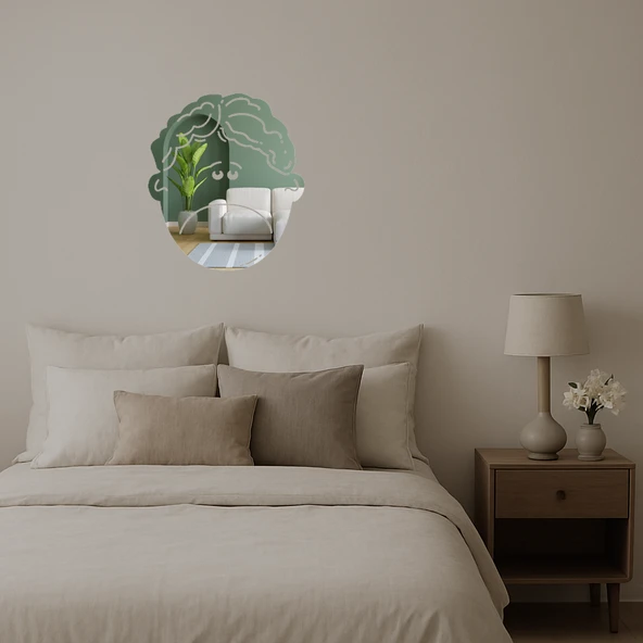 Hüzünlü Çocuk Dekoratif Aynalı Tablo - Resim 2