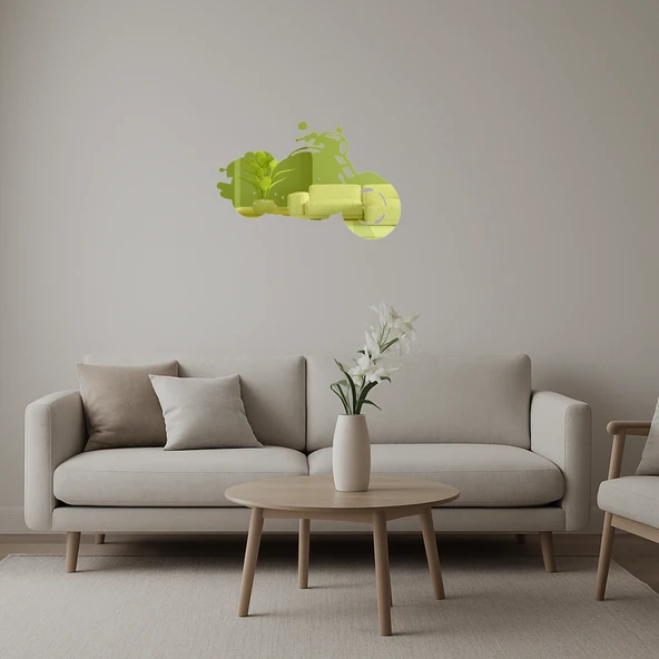 Şık ve Zarif  Motosiklet Altın Aynalı Tablo ürün görseli